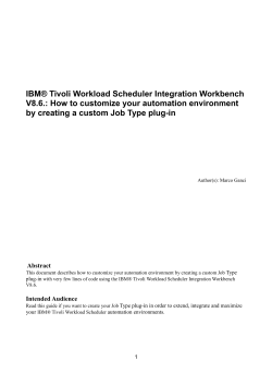 IBM® Tivoli Workload Scheduler Integration Workbench