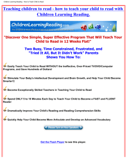Teaching children to read - how to teach your child to... Children Learning Reading.