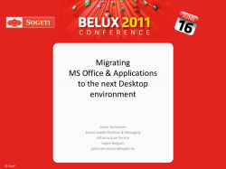 Migrating MS Office &amp; Applications to the next Desktop environment