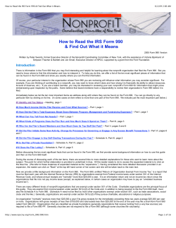 How to Read the IRS Form 990