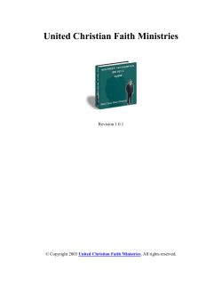 United Christian Faith Ministries  Revision 1.0.1 © Copyright 2003