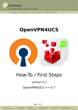 OpenVPN4UCS How-To / First Steps OpenVPN4UCS &gt;= 0.7 version 0.2
