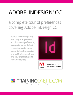 ADOBE® INDESIGN® CC a complete tour of preferences covering Adobe InDesign CC