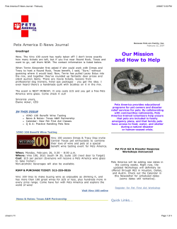 Pets America E-News Journal