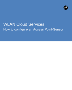 WLAN Cloud Services  How to configure an Access Point-Sensor