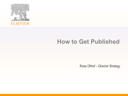 How to Get Published Rose Olthof – Director Strategy
