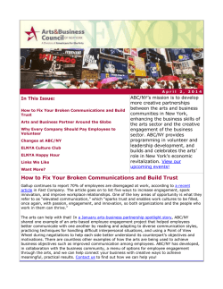 ABC/NY&rsquo;s mission is to develop more creative partnerships