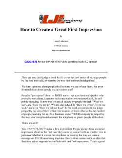 How to Create a Great First Impression