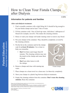 How to Clean Your Fistula Clamps after Dialysis UHN