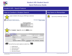 Student UID – Search Feature How to Conduct a Student Search