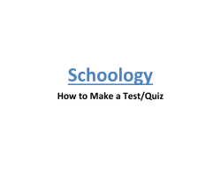 Schoology How to Make a Test/Quiz