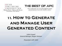 11. How to Generate and Manage User Generated Content THE BEST OF APC