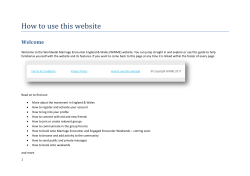 How to use this website Welcome