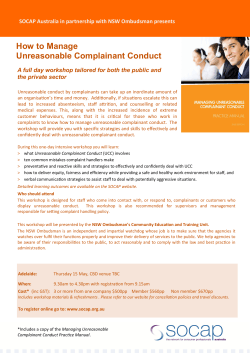 How to Manage Unreasonable Complainant Conduct