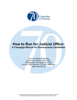 How to Run for Judicial Office: