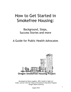 How to Get Started in Smokefree Housing: Background, Steps,