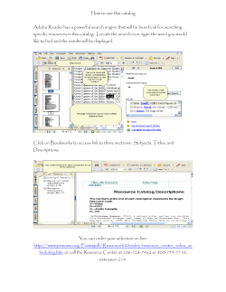 How to use this catalog