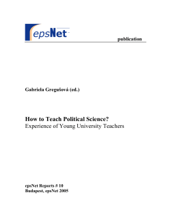 How to Teach Political Science? Experience of Young University Teachers publication