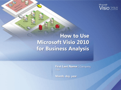 How to Use Microsoft Visio 2010 for Business Analysis First Last Name