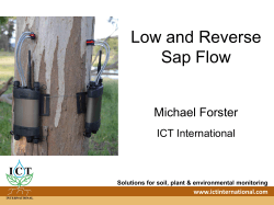 Low and Reverse Sap Flow Michael Forster ICT International