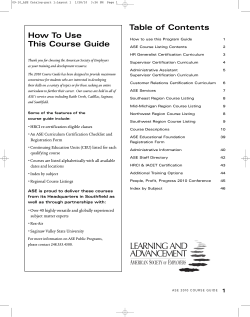 Table of Contents How To Use This Course Guide