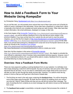 How to Add a Feedback Form to Your Website Using KompoZer