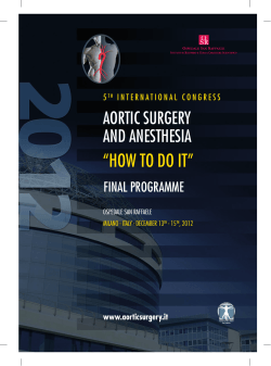 “HOW TO DO IT” AORTIC SURGERY AND ANESTHESIA FINAL PROGRAMME