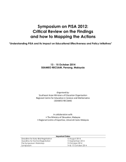 Symposium on PISA 2012: Critical Review on the Findings