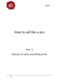 How to sell like a pro Part -1