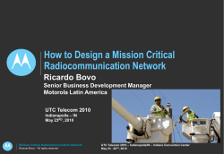 How to Design a Mission Critical Radiocommunication Network Ricardo Bovo