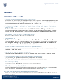 ServiceNow ServiceNow “How-To” FAQs