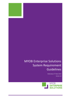 MYOB Enterprise Solutions System Requirement Guidelines