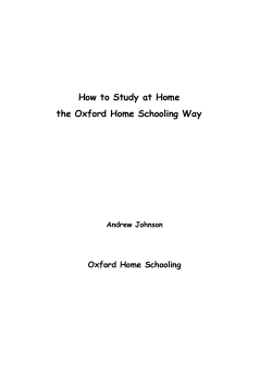 How to Study at Home the Oxford Home Schooling Way
