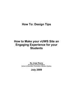 How To: Design Tips How to Make your vUWS Site an