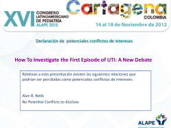 How To Investigate the First Episode of UTI: A New...  Declaración de  potenciales conflictos de intereses