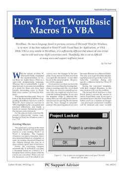 How To Port WordBasic Macros To VBA