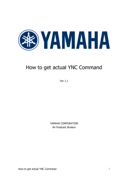 How to get actual YNC Command  Ver 1.1 YAMAHA CORPORATION
