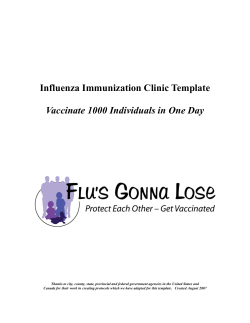 Influenza Immunization Clinic Template  Vaccinate 1000 Individuals in One Day