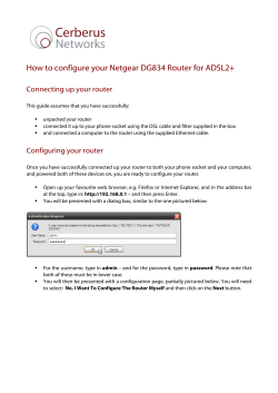 How to configure your Netgear DG834 Router for ADSL2+