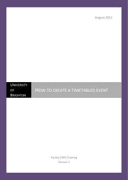 H  OW TO CREATE A TIMETABLED EVENT U