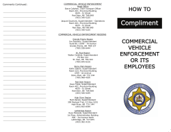 HOW TO  Comments Continued: COMMERCIAL VEHICLE ENFORCEMENT