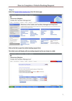 How to Complete a Vehicle Booking Request Step 1