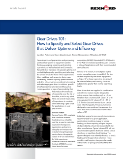 Gear Drives 101: How to Specify and Select Gear Drives Article Reprint