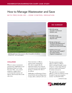 How to Manage Wastewater and Save HIGHBRIGHTON/BARRINGTON DAIRY CASE STUDY ROI SUMMARY