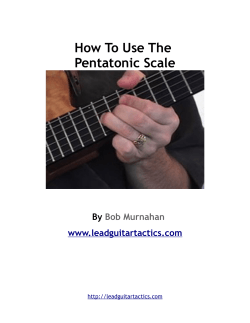 How To Use The Pentatonic Scale By Bob Murnahan