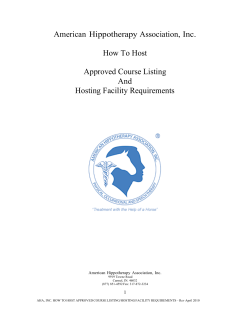 American  Hippotherapy Association, Inc. How To Host Approved Course Listing And