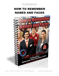 HOW TO REMEMBER NAMES AND FACES  How to Remember Names and Faces