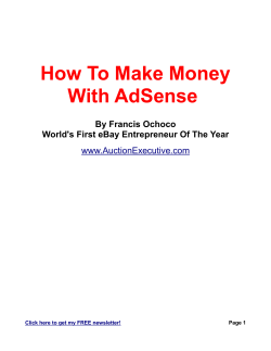 How To Make Money With AdSense By Francis Ochoco