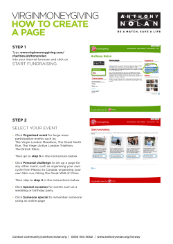 VIRGINMONEYGIVING HOW TO CREATE A PAGE STEP 1