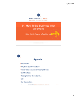 64: How To Do Business With Wegmans Agenda 6/10/2013
